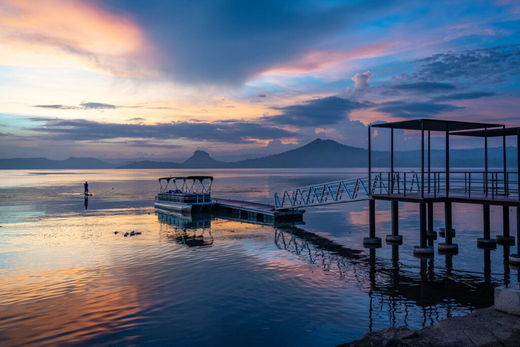 Stunning sunset over Taal Lake